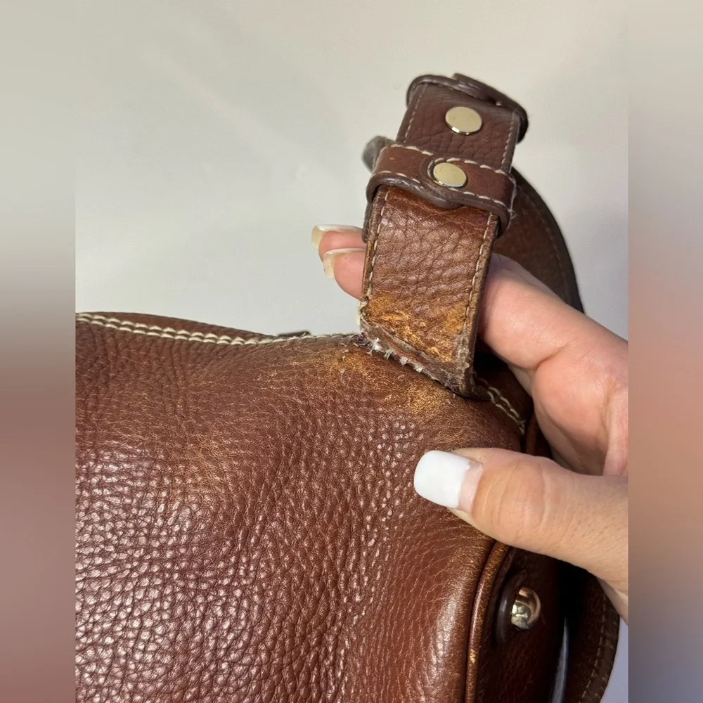 BURBERRY Vintage Brown Leather Small Backpack